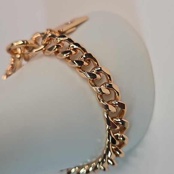 Ettika Starry Charms Gold Chain Bracelet with Star Charm Rhinestones Adjustable - Picture 7 of 11